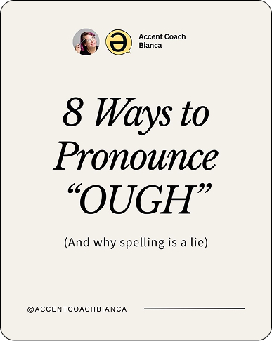 Eight ways to pronounce OUGH publication cover.